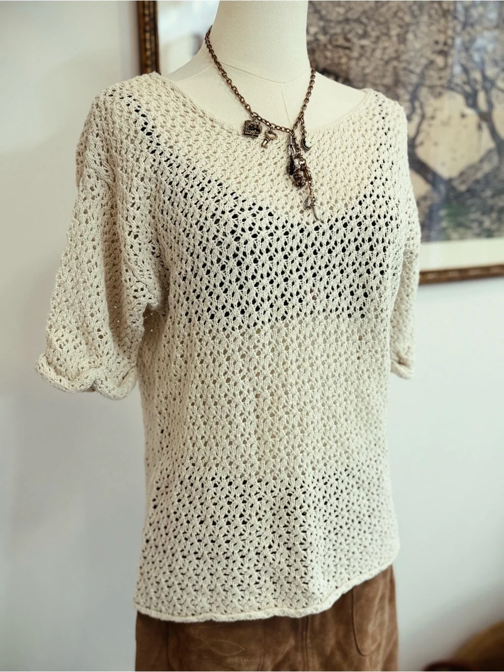 ✨ FREE PEOPLE vintage 1970s crochet top